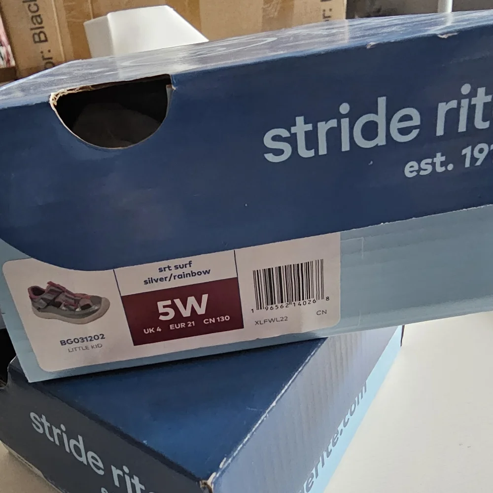 Silver Rainbow Kids Shoes Stride Rite Unisex-Child SRT Surf Sandal girl size 5 W - Picture 5 of 7